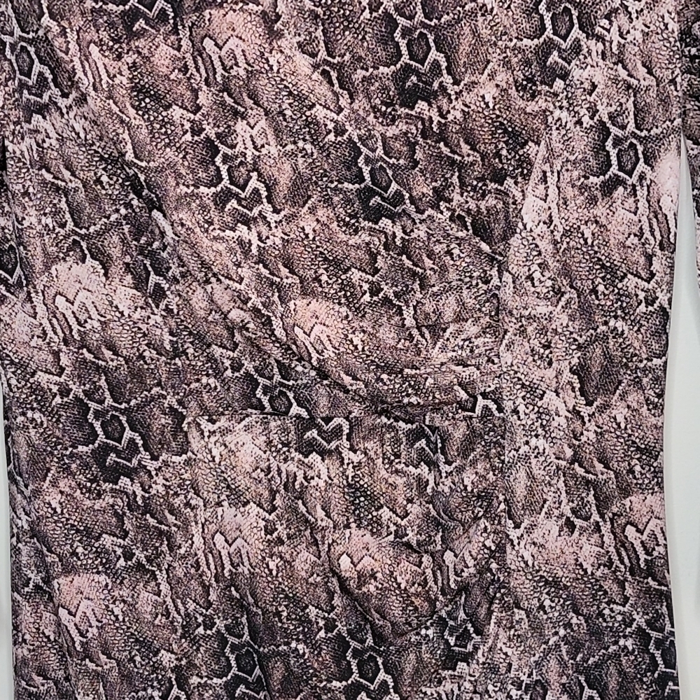 NWT Dana Buchman | Snakeskin Print Dress with Side Ruching - Picture 2 of 6